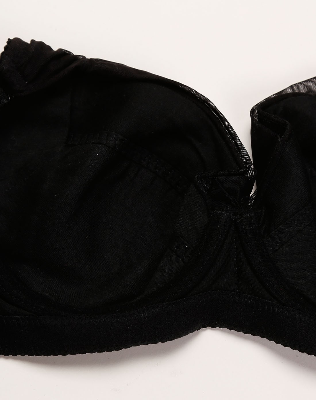 黑色优雅网纱蕾丝3/4薄杯文胸