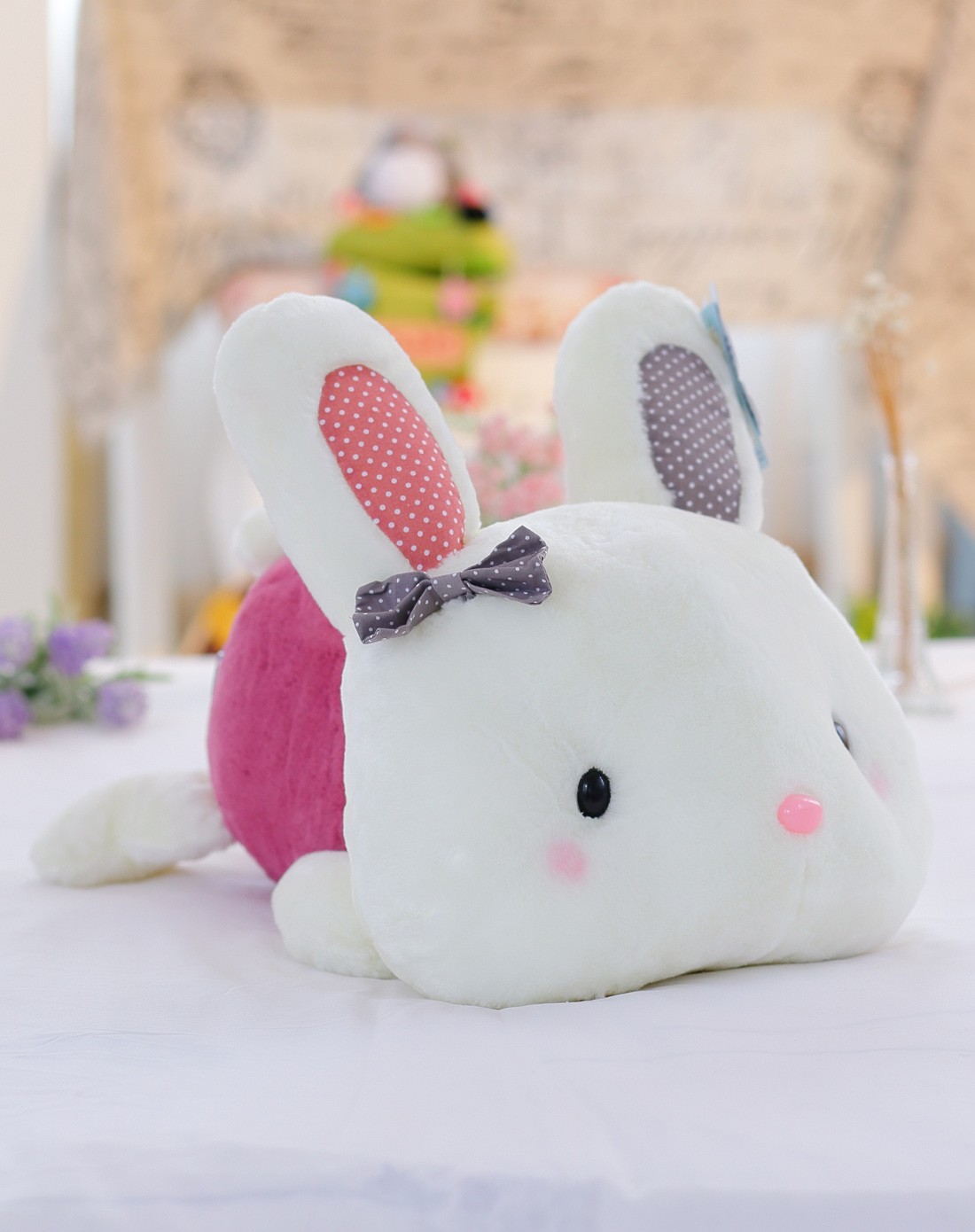 蓝白玩偶毛绒玩具专场公仔原创趴姿咪咪兔30cmdlmmt020red_唯品会