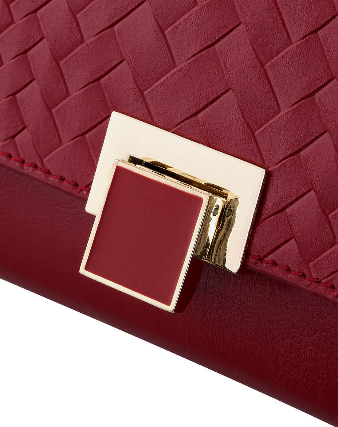 浅枣红摩登立体编织纹牛皮手提/斜挎包