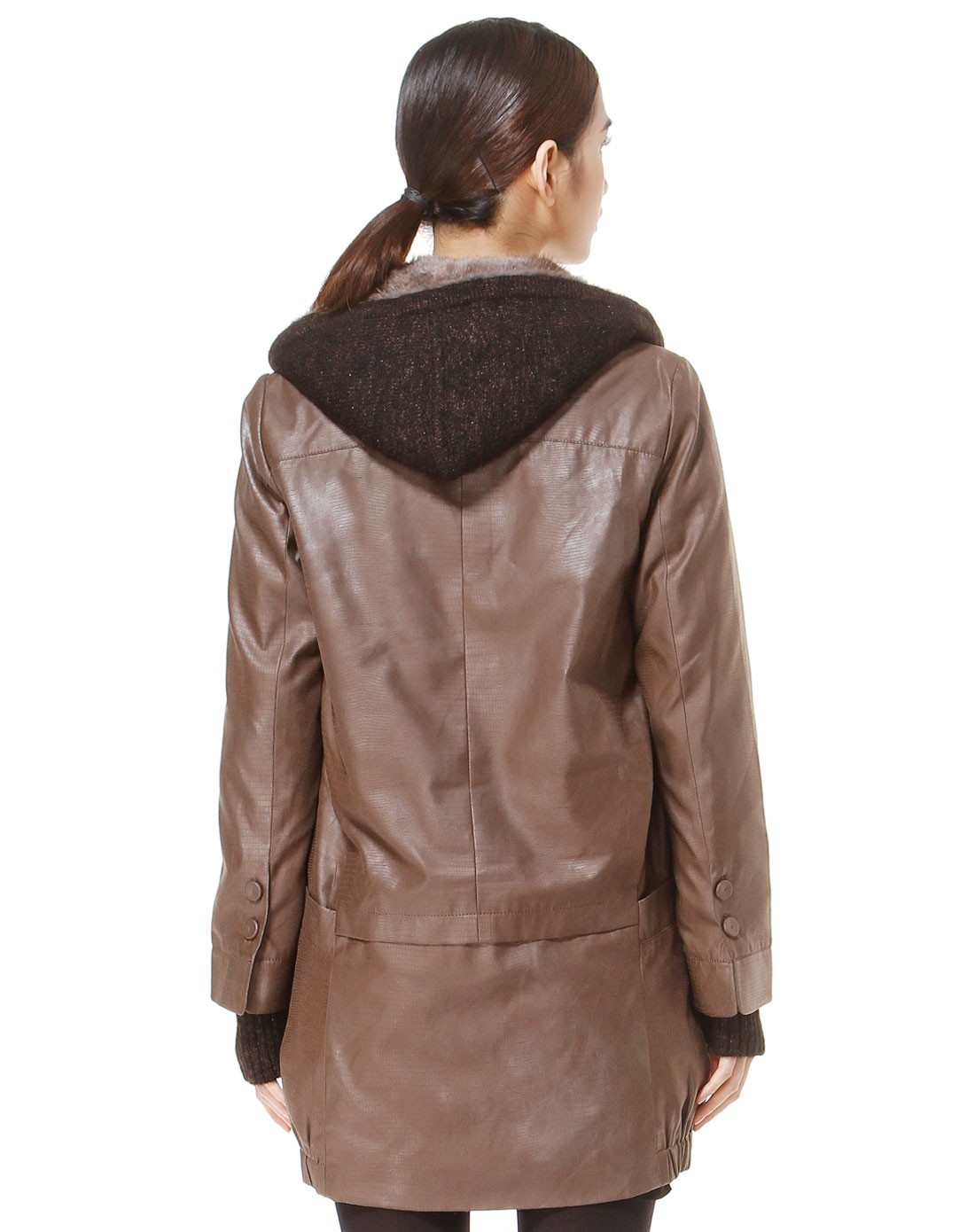 红人honrn深咖色连帽潮流两件套长袖长款外套h94mn372325_唯品会