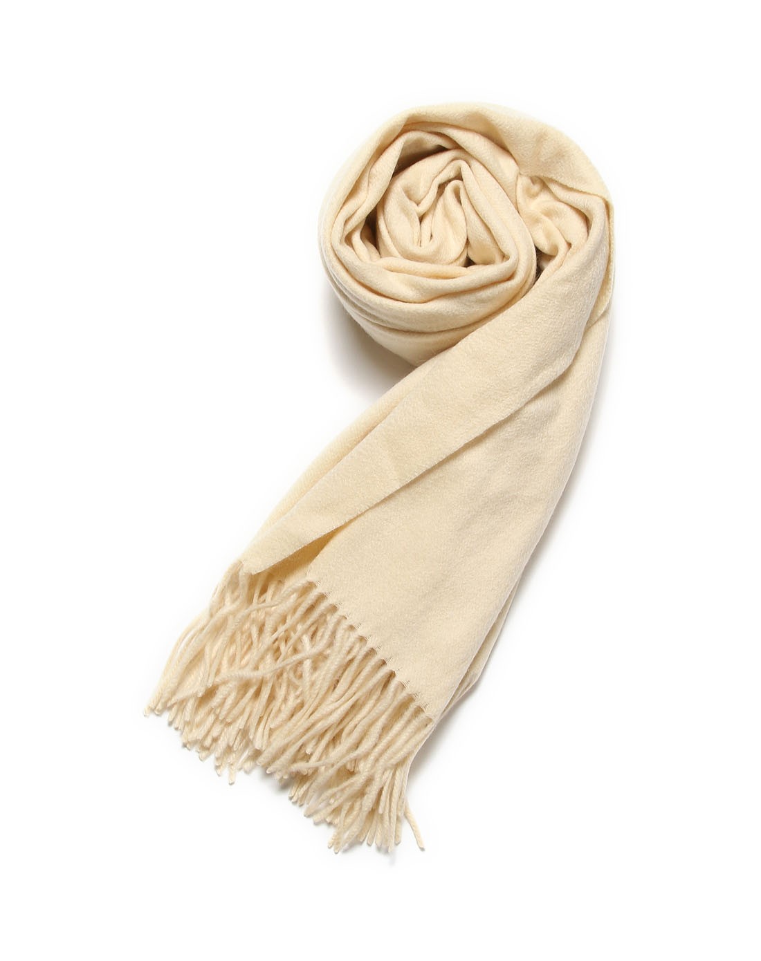 男款奶白色简洁百搭100%山羊绒围巾