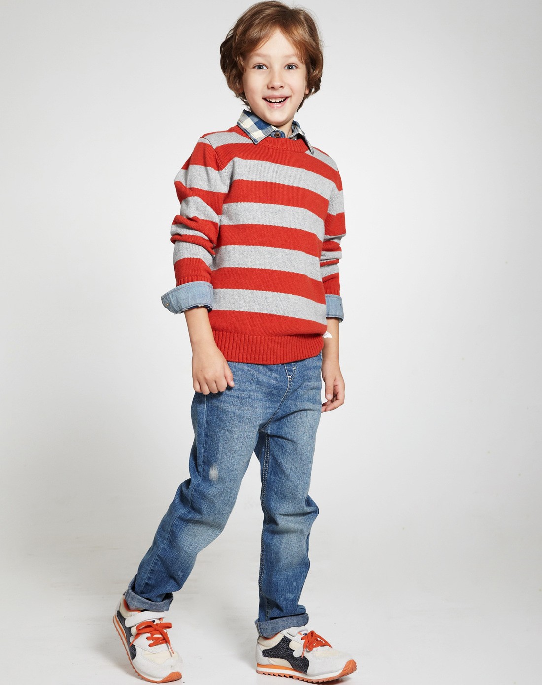 小虎宝儿hooboboy男童专场男童砖红毛衣my0172c_唯品会