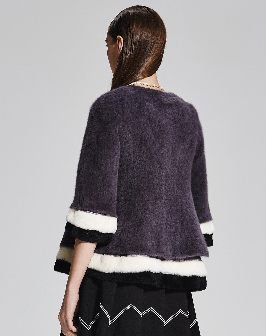 女款香芋色貂绒衫