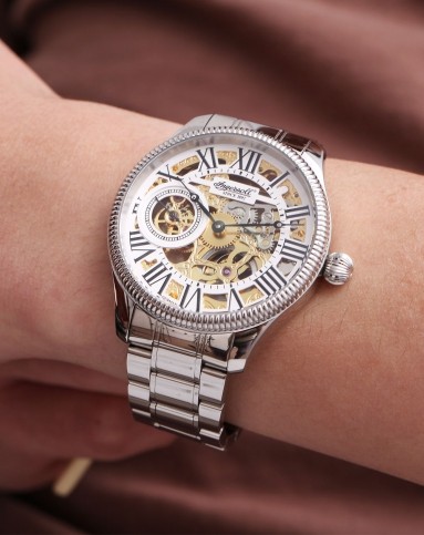 德国设计 英格索尔ingersoll 商务休闲男款机械表钢带