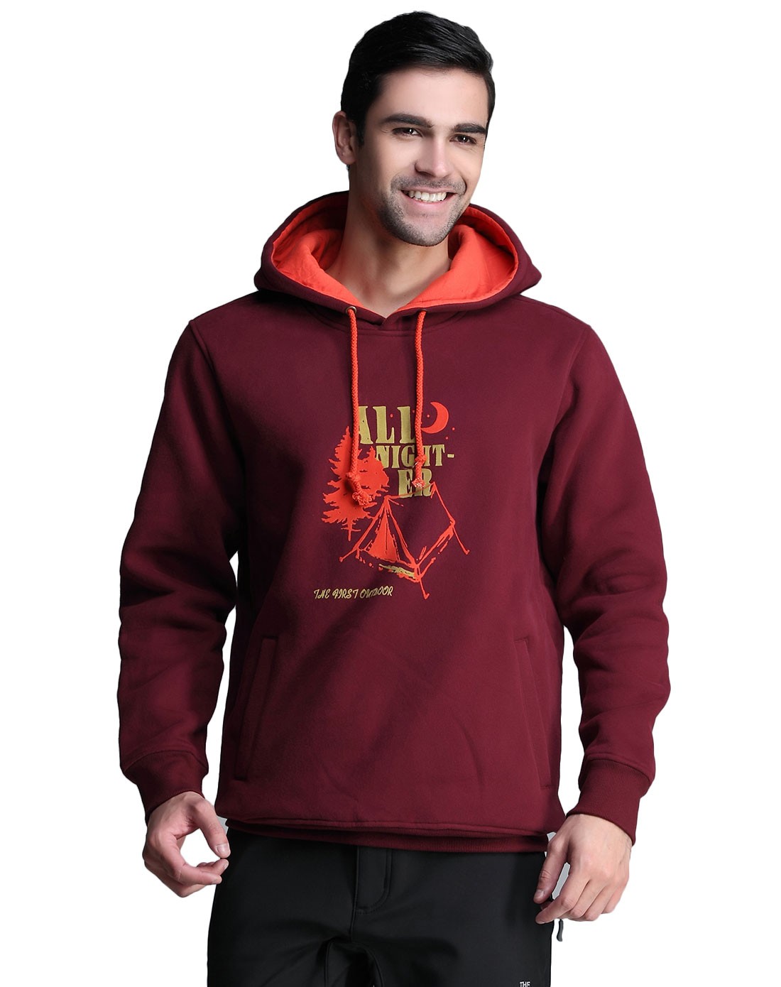 男款铁锈红卫衣