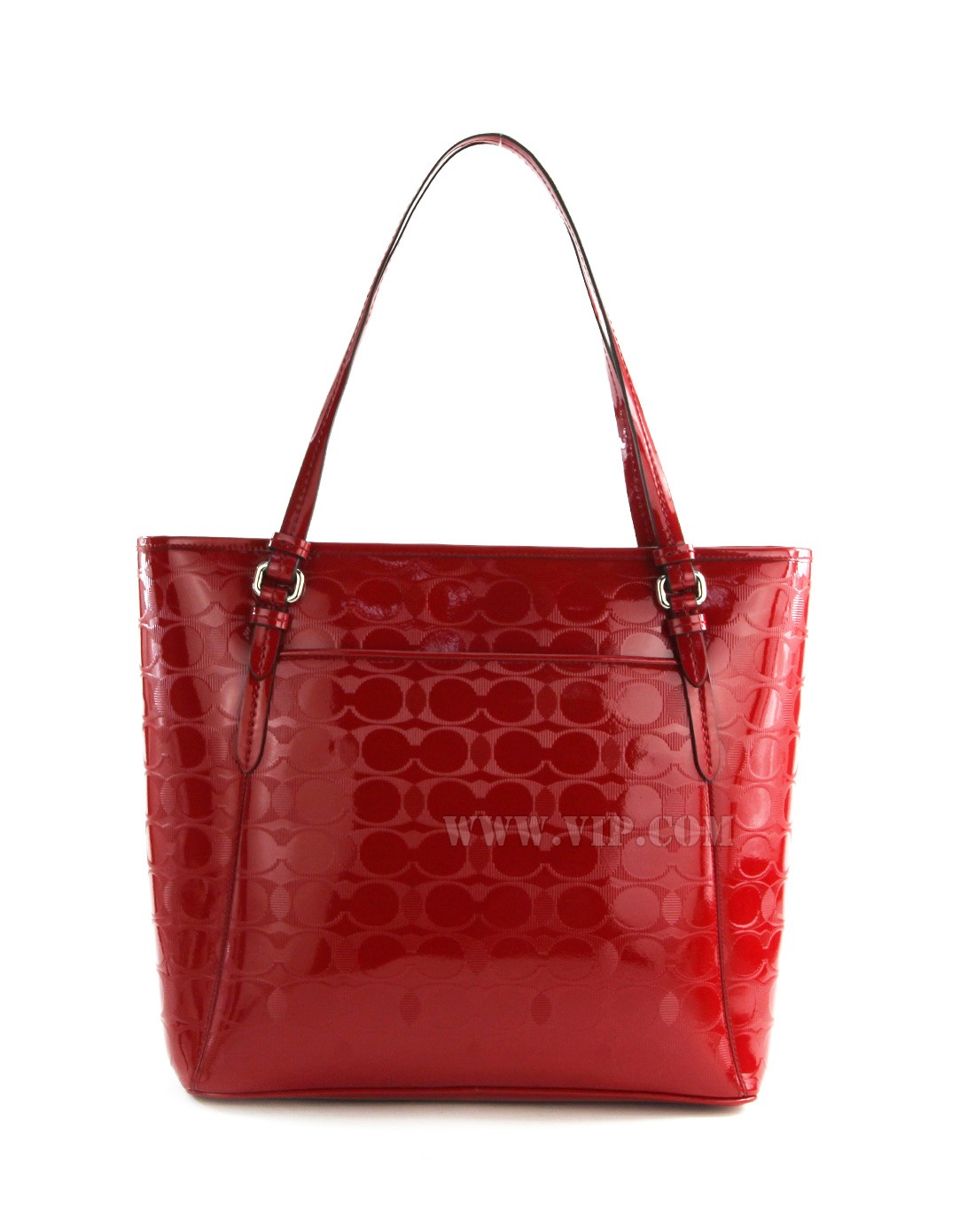 coach包包及配件专场-漆皮经典c图案深红色手提单肩包