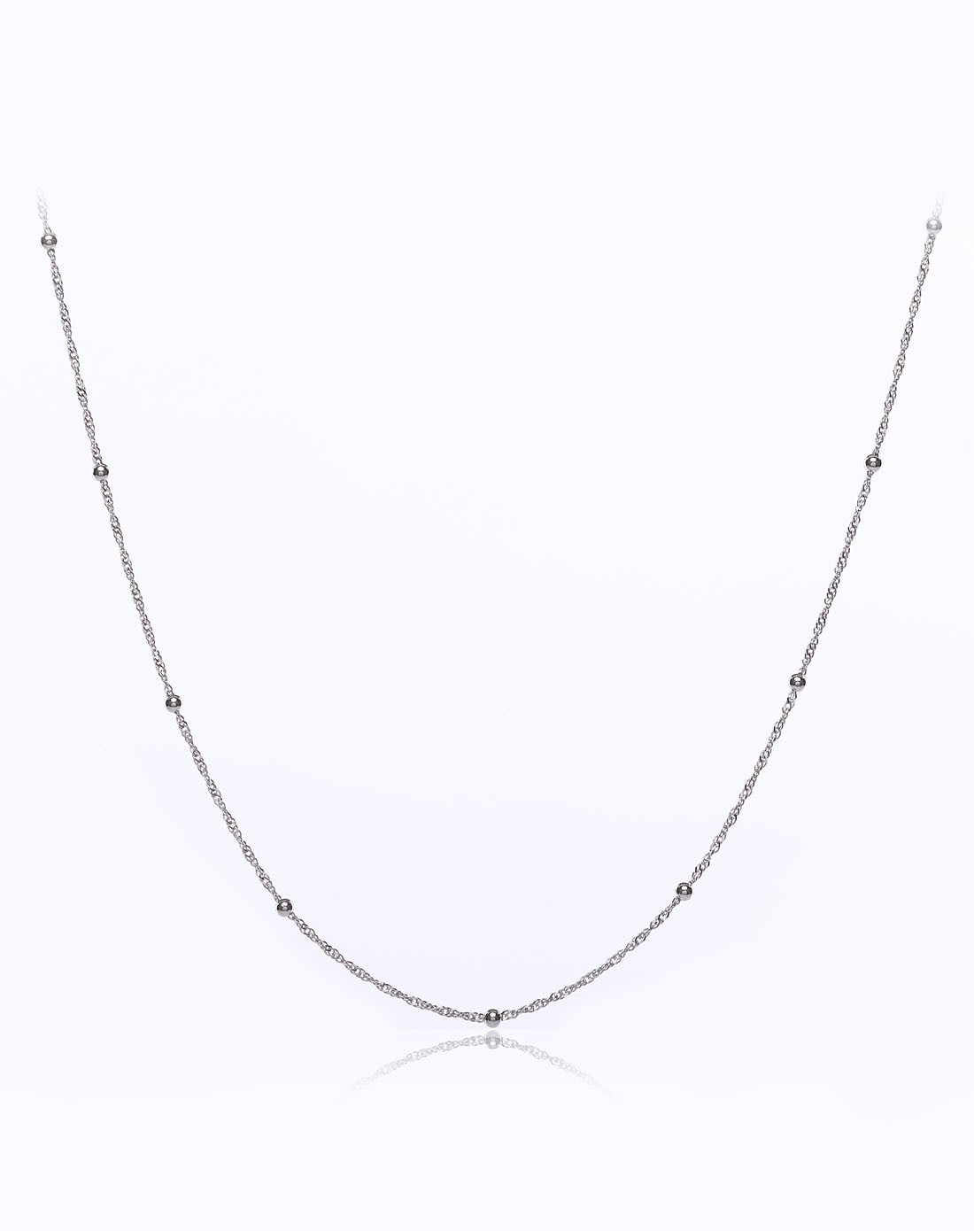 s925机织系列水波间光珠项链45cm