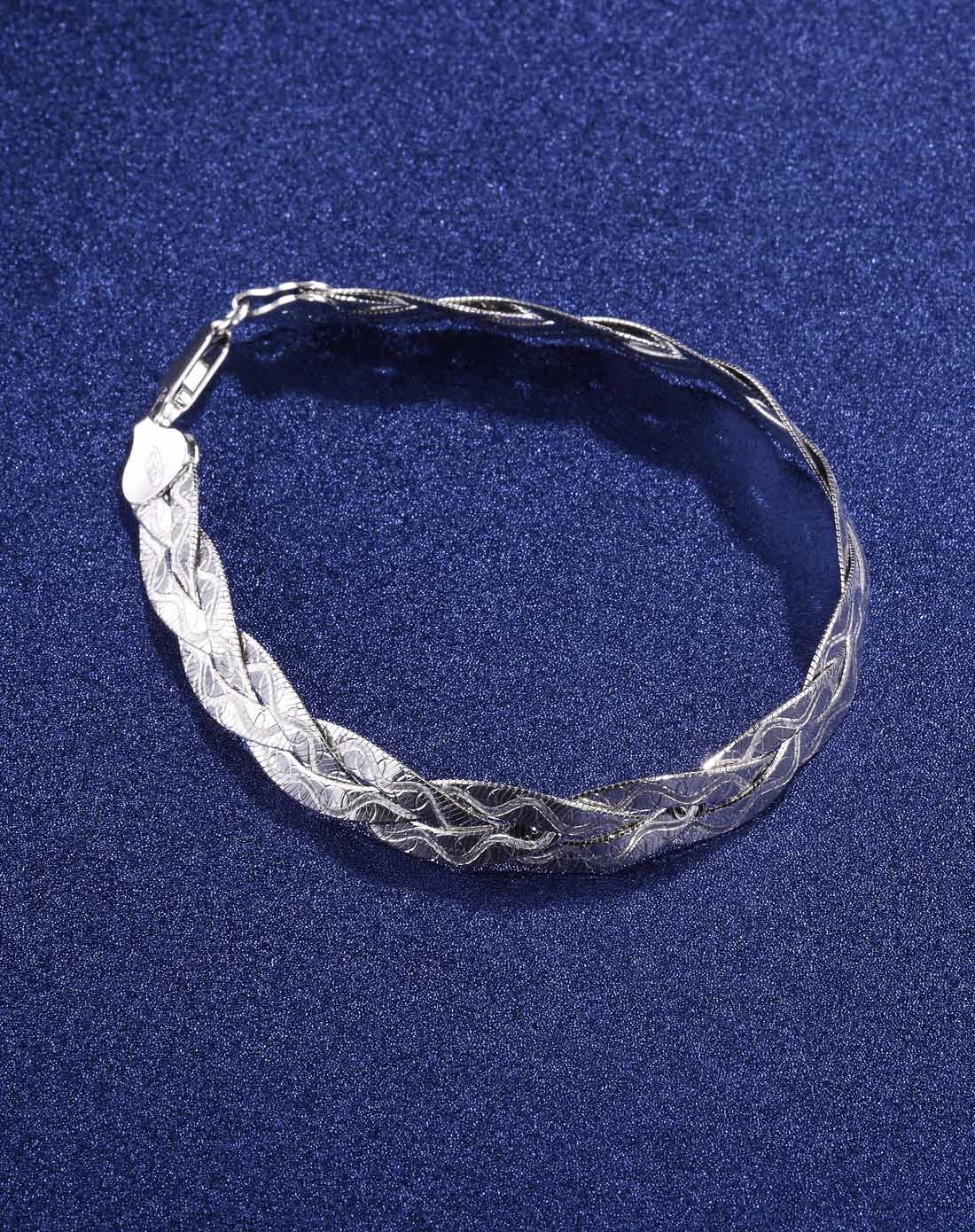 s925机织系列丝带编织手链19cm