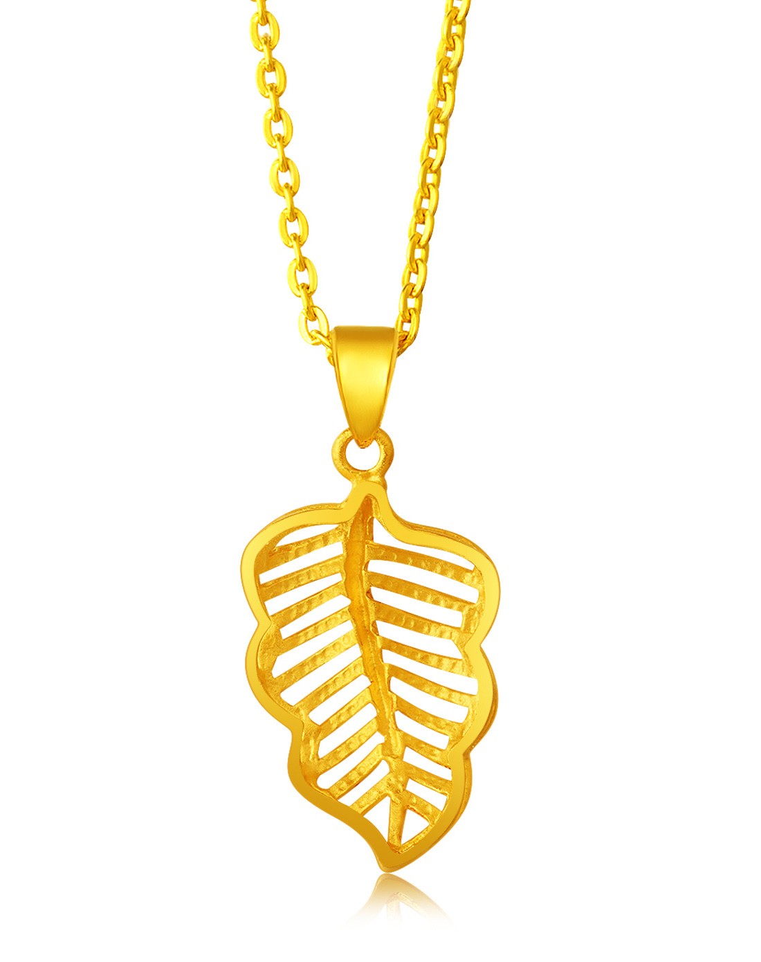 千足金黄金吊坠小叶子(2.39克)