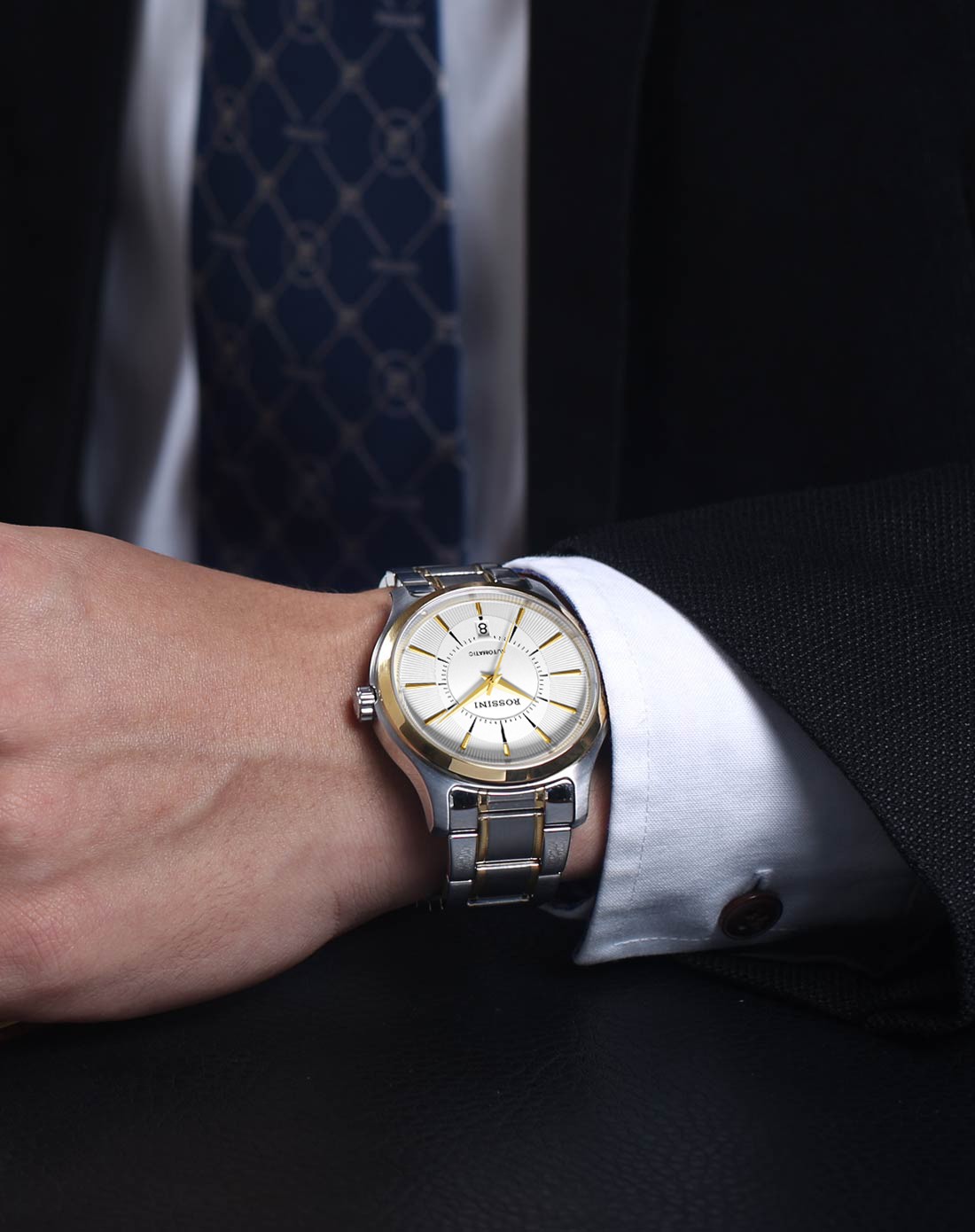 罗西尼rossini不锈钢透底后盖单历机械男表5611t01a_唯品会