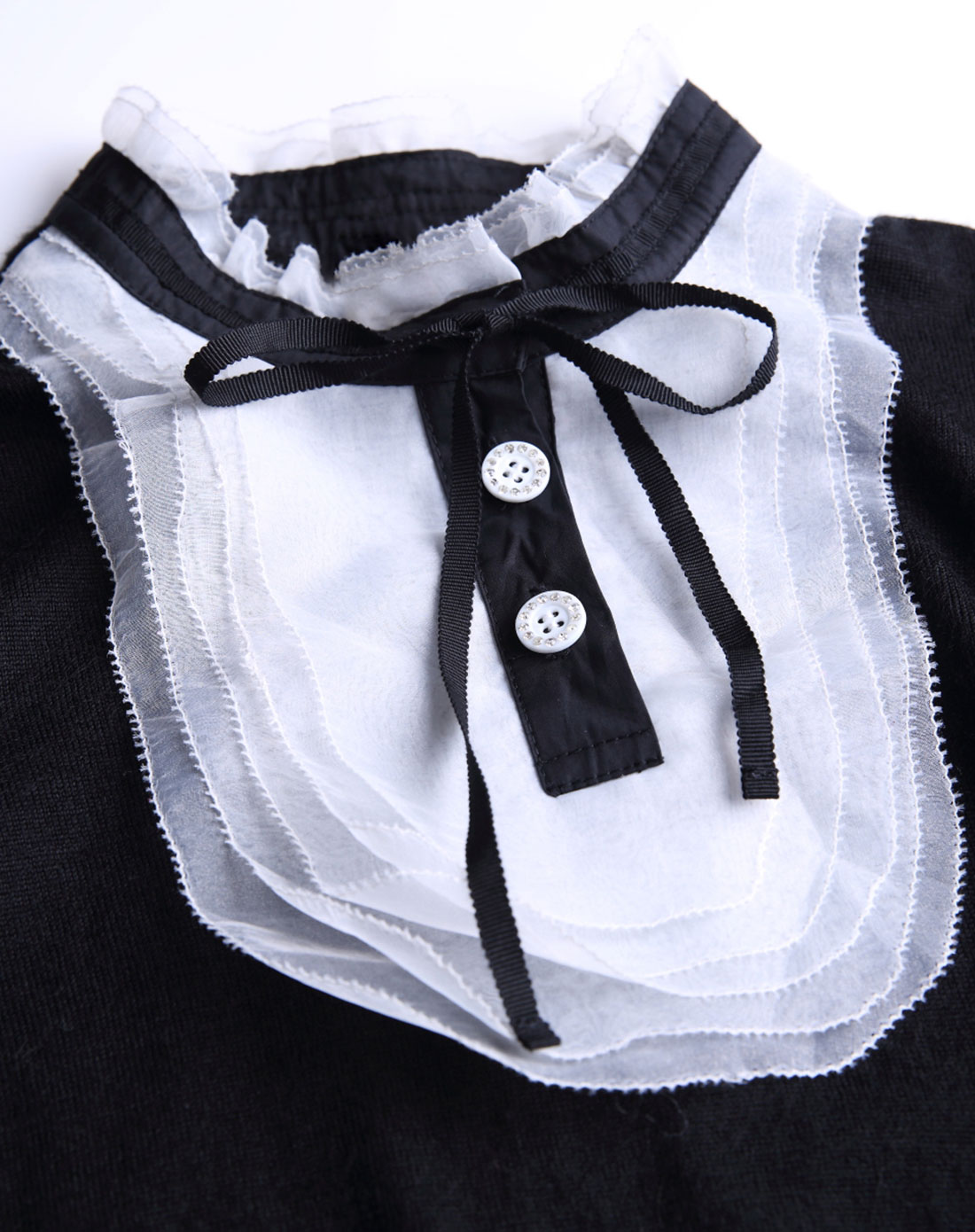 欧式荷叶领衬衣毛衫