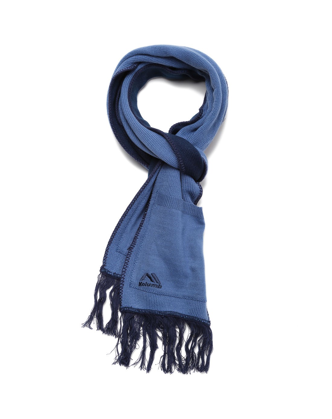 中性款浅藏青色针织围巾 保暖舒适柔软