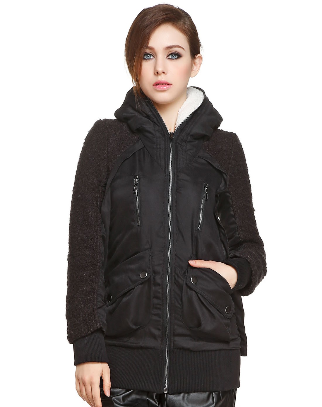 katie judith黑色休闲舒适长袖棉服