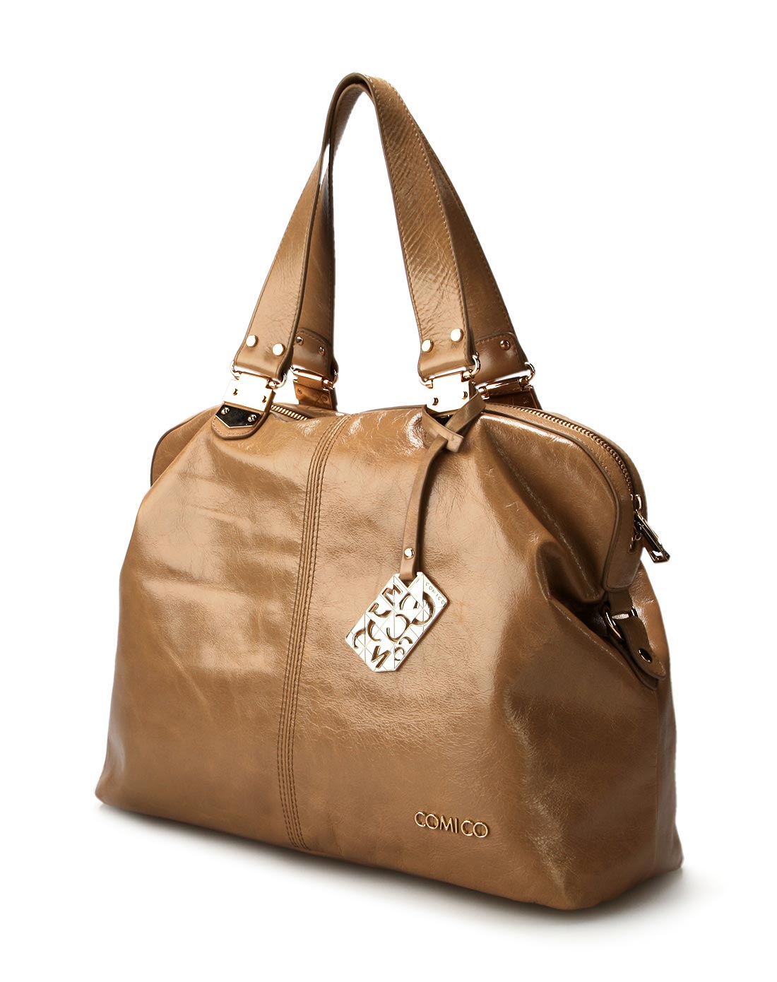 comico高美高女款卡其色时尚斜挎手提包c4171