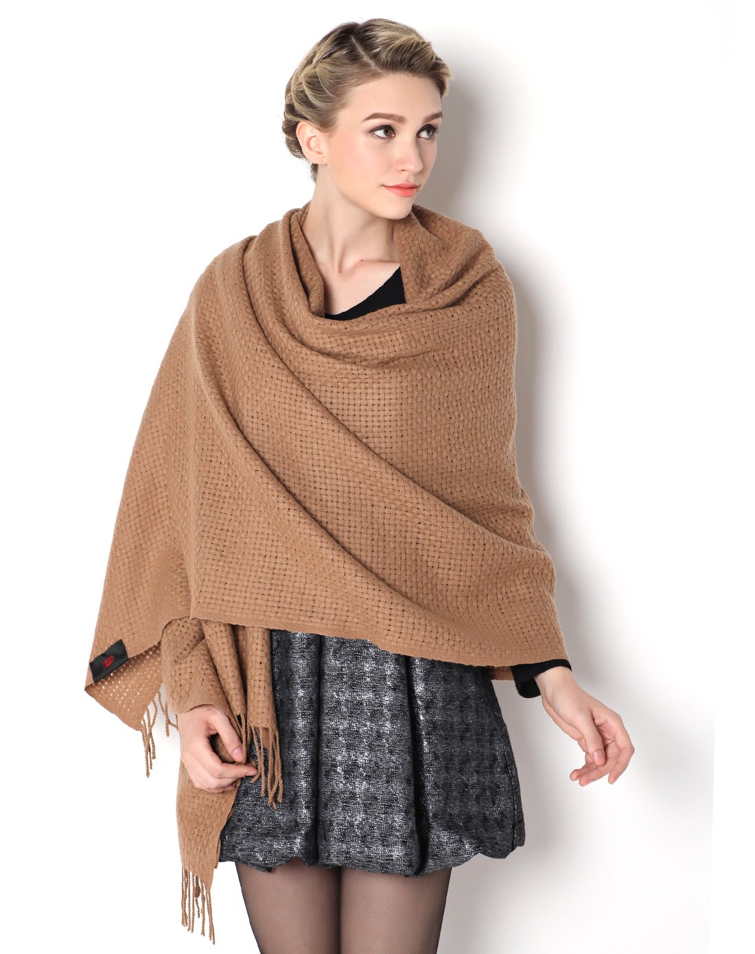 100%羊毛爱在冬季编织披肩