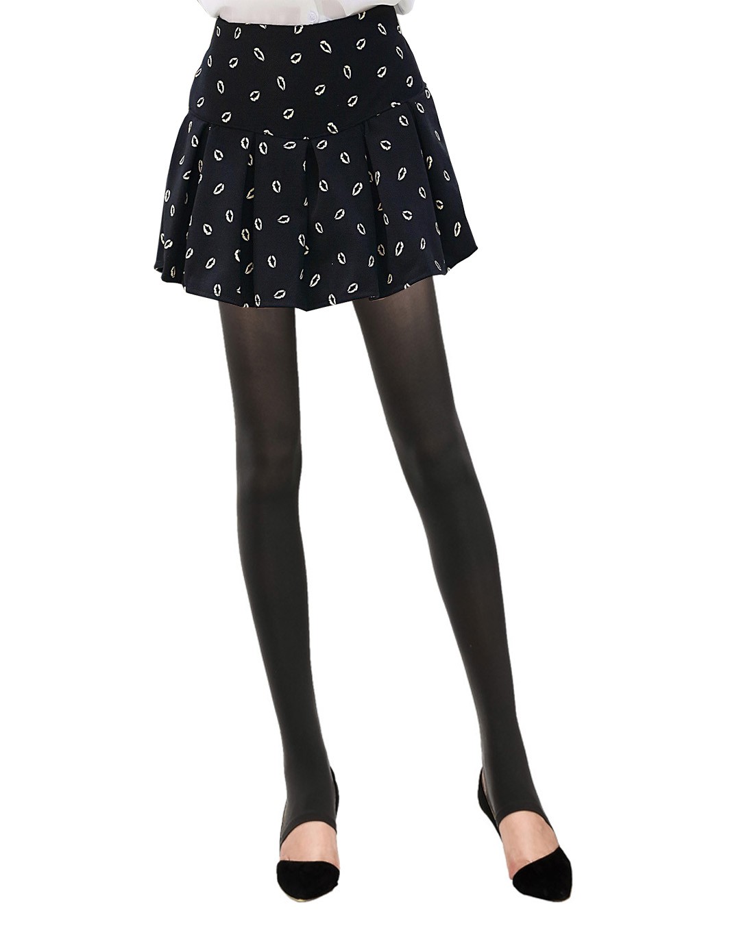 cardin袜子专场-180d中厚型收腹无缝天鹅绒踩跟连裤袜烟灰色