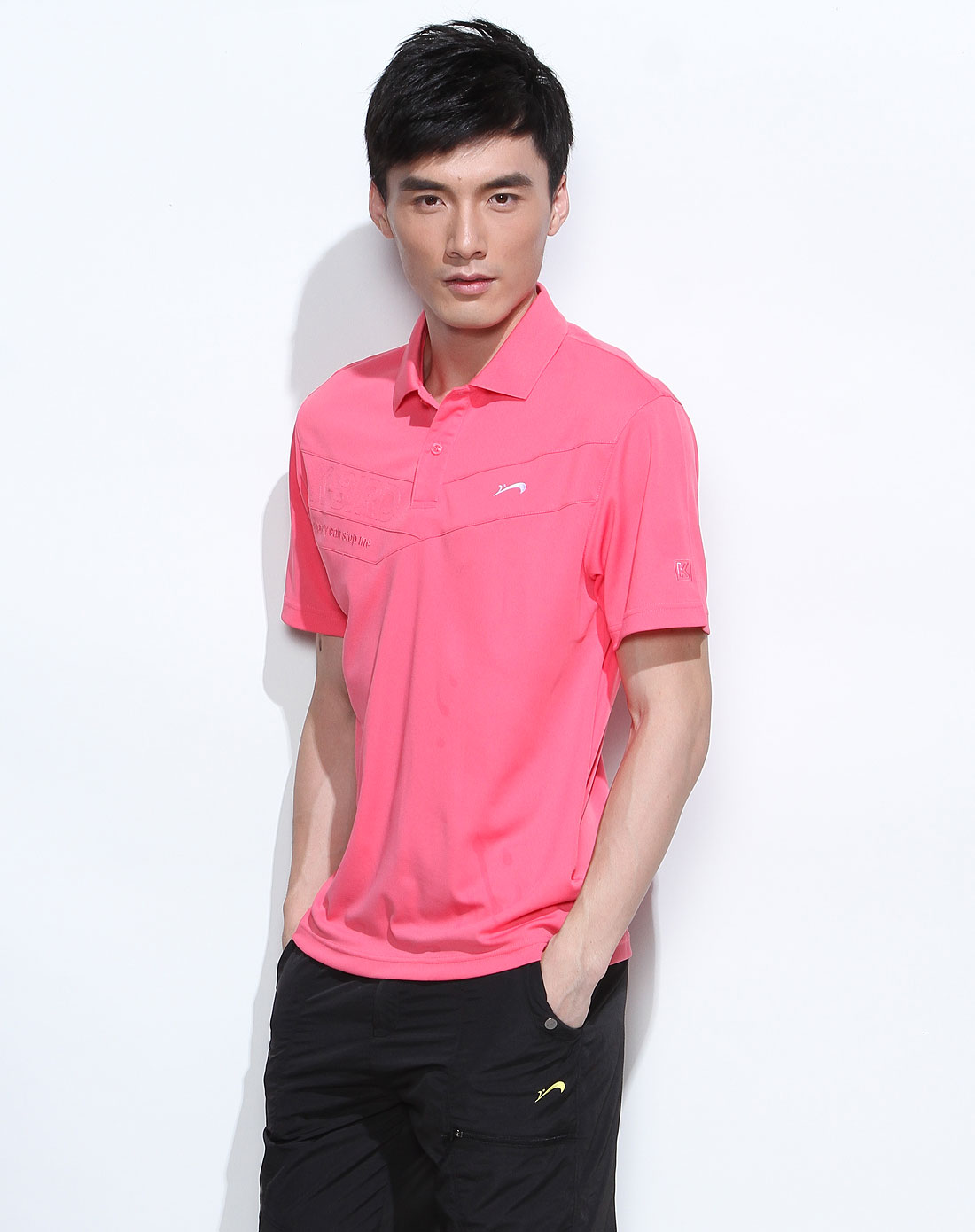 贵人鸟桃红色翻领经典短袖t恤0201067-5_唯品会