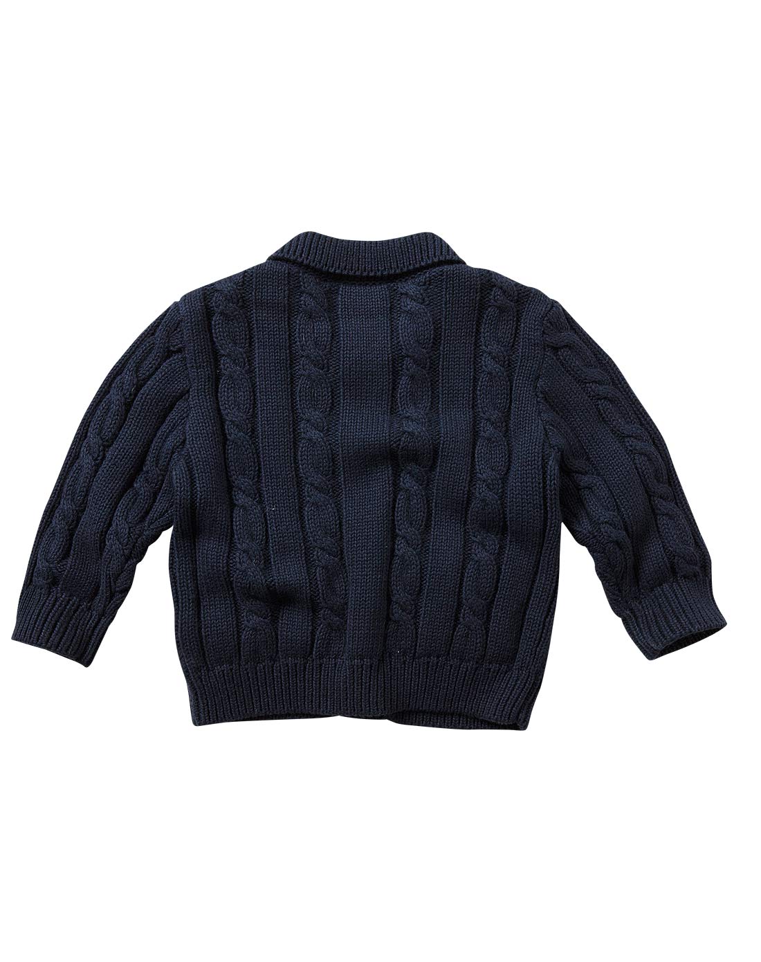 男宝宝藏青开衫毛衣