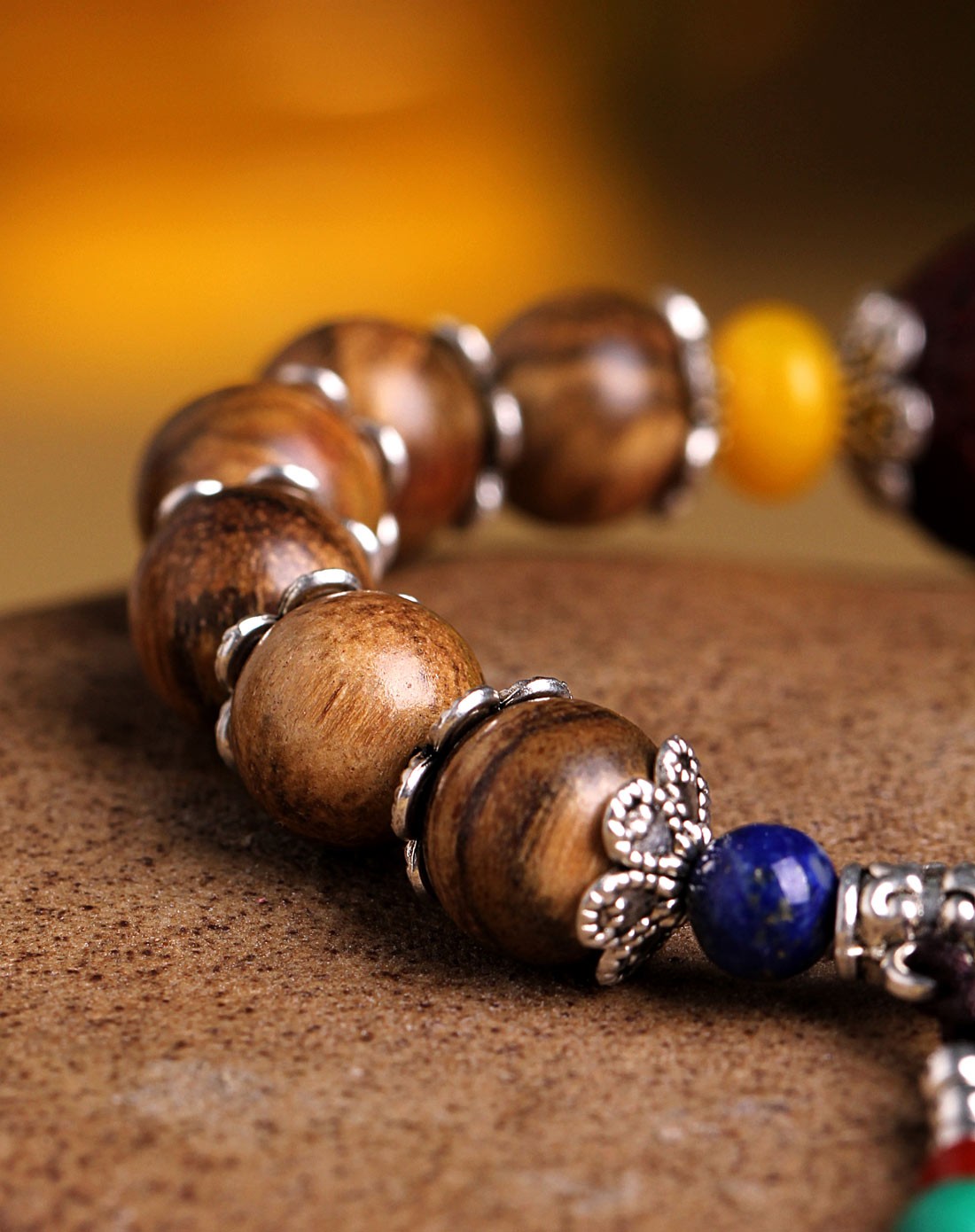 辟邪招财花奇楠配小叶紫檀手串