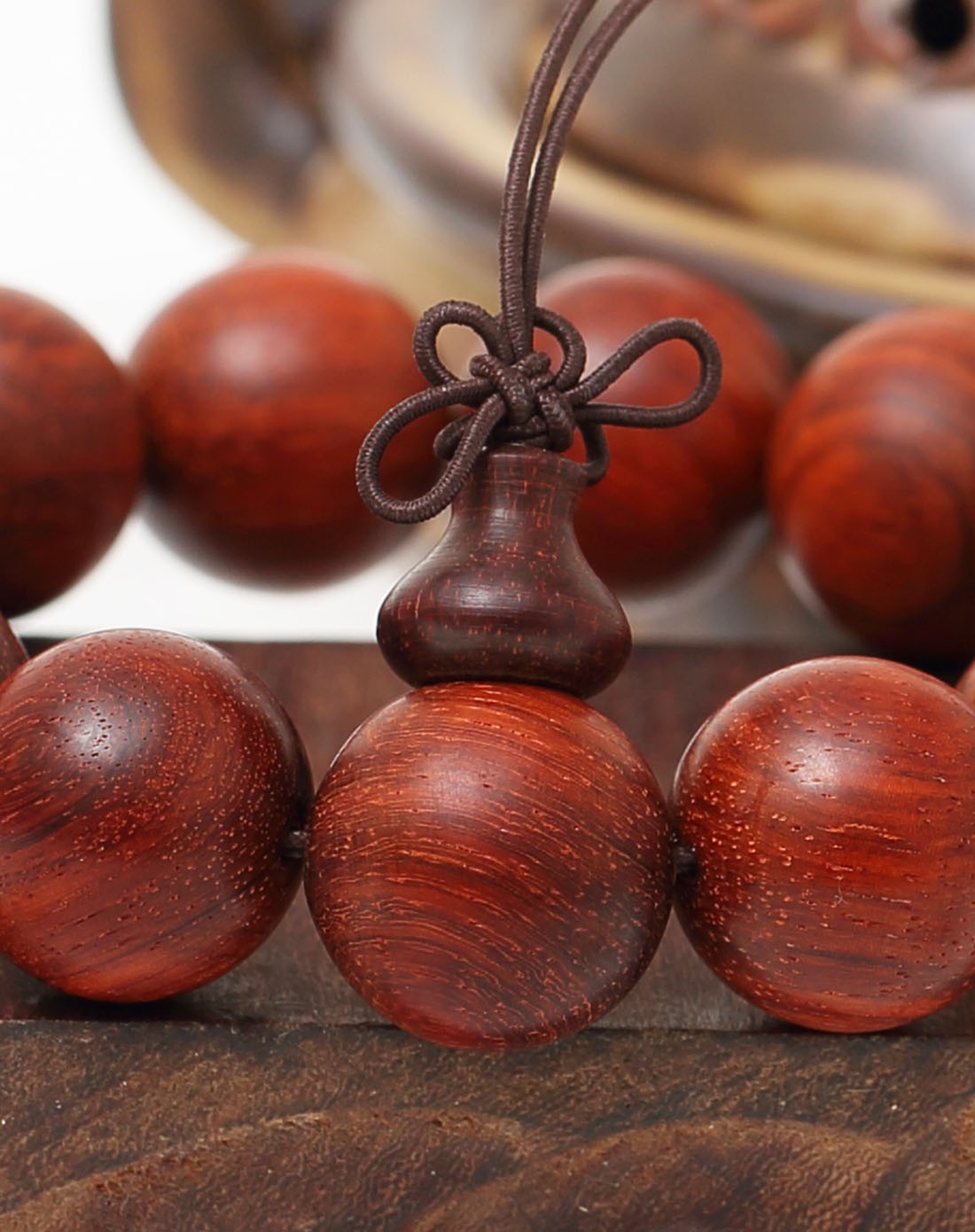 印度·小叶紫檀顺毛纹佛珠手链1.8cm