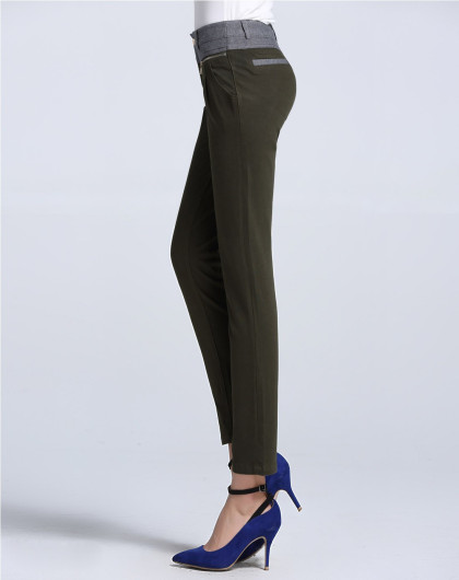 suya女裤专场橄榄绿全棉时尚休闲哈伦裤(加长版)13309171-54b_唯品会