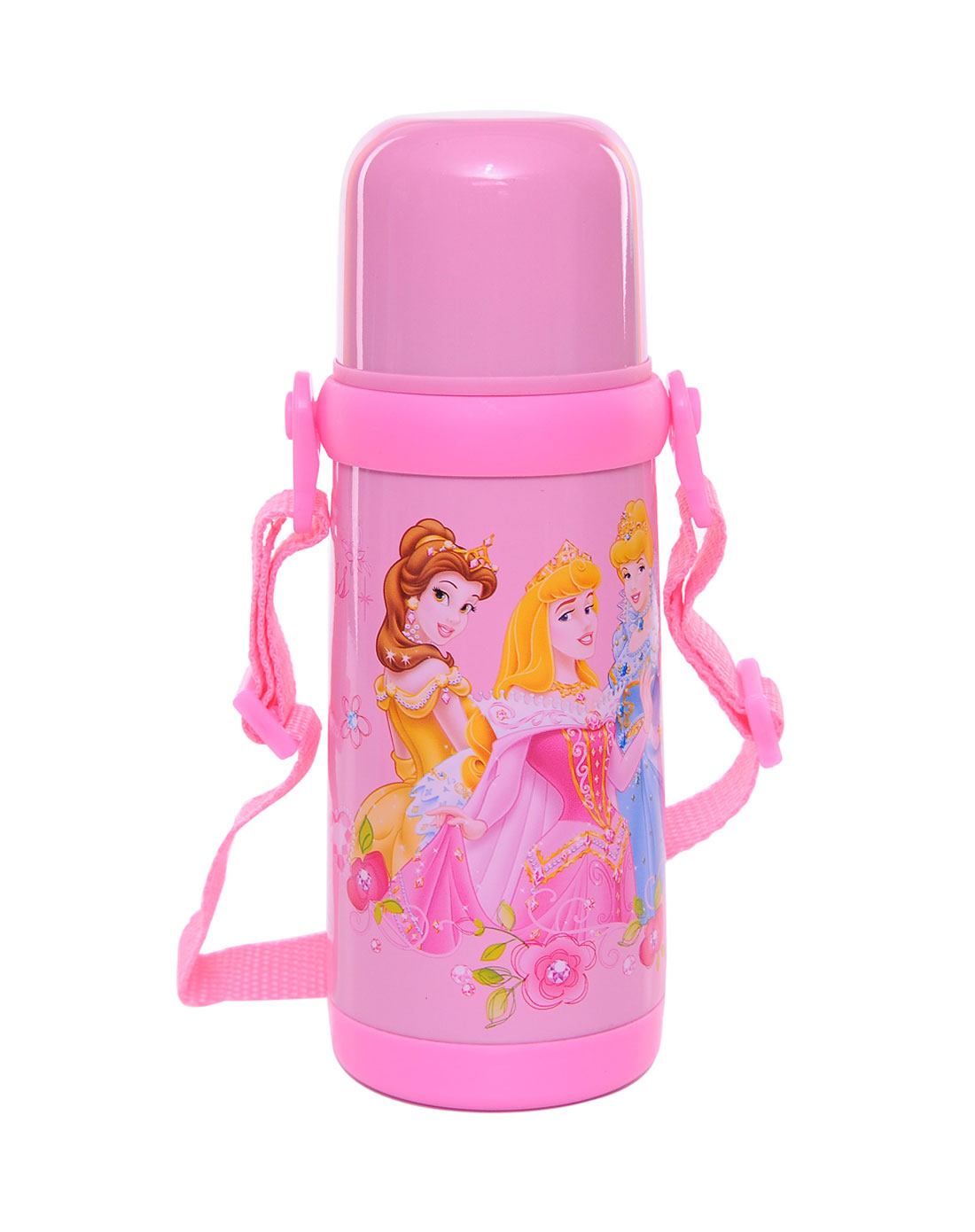 粉色公主时尚背带学生保温杯350ml