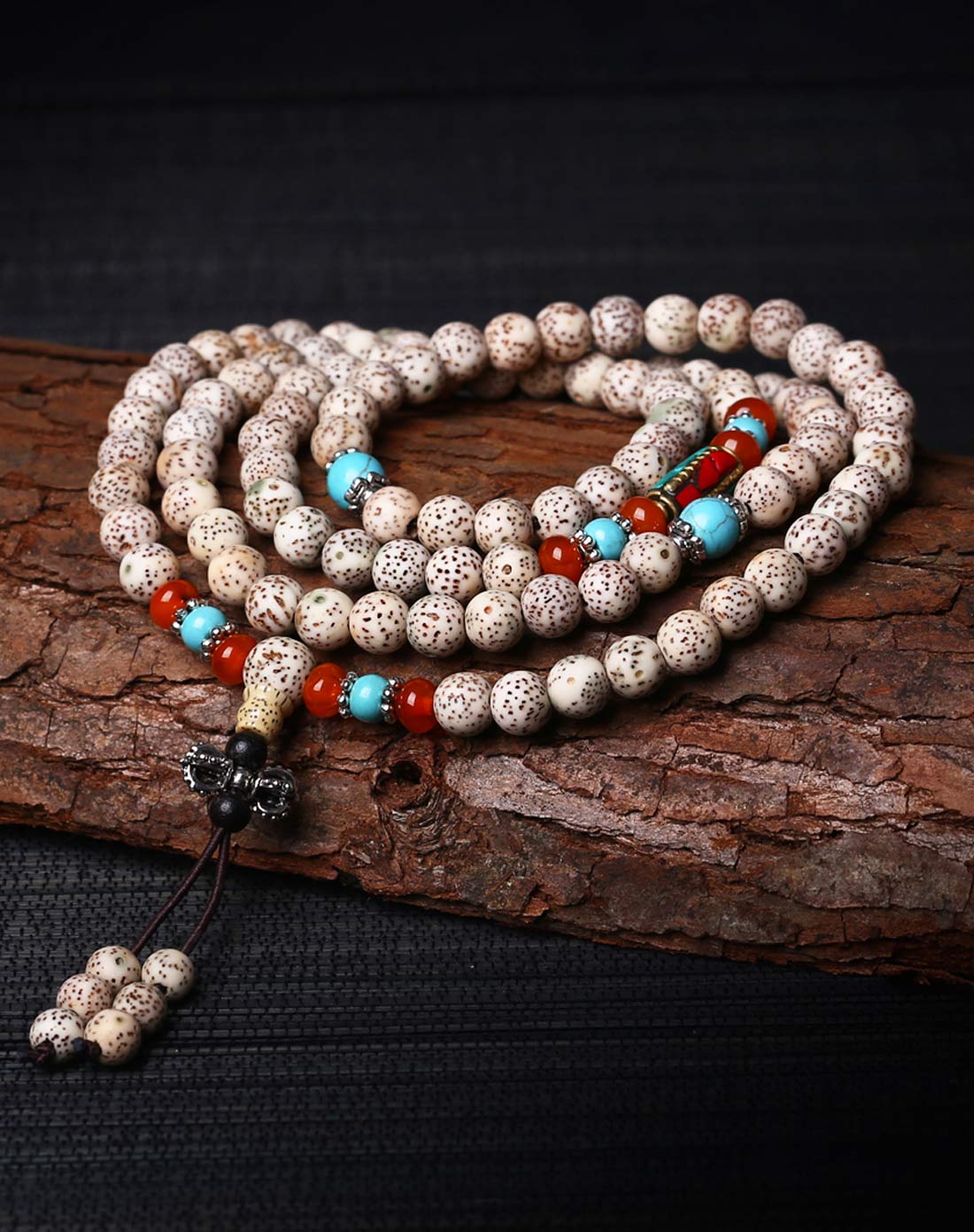 天然原色干磨正月星月菩提108佛珠