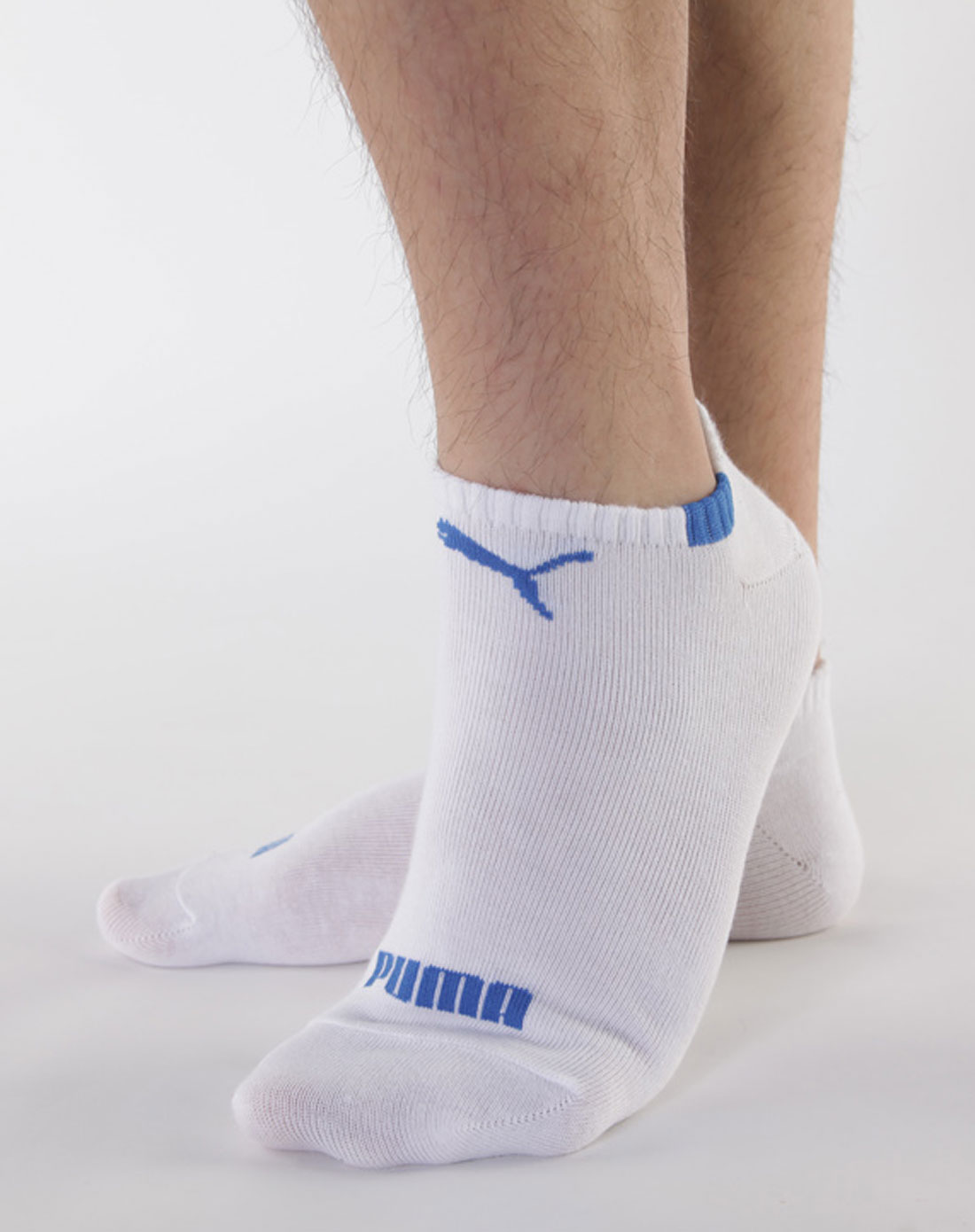 男款白蓝色绣花船袜