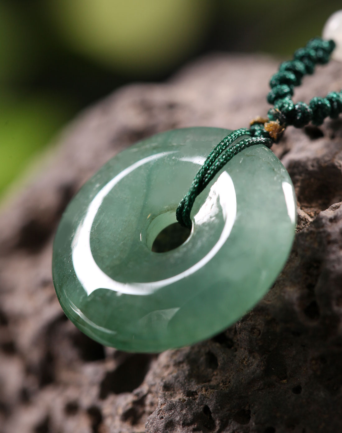 翡翠油青种平安扣