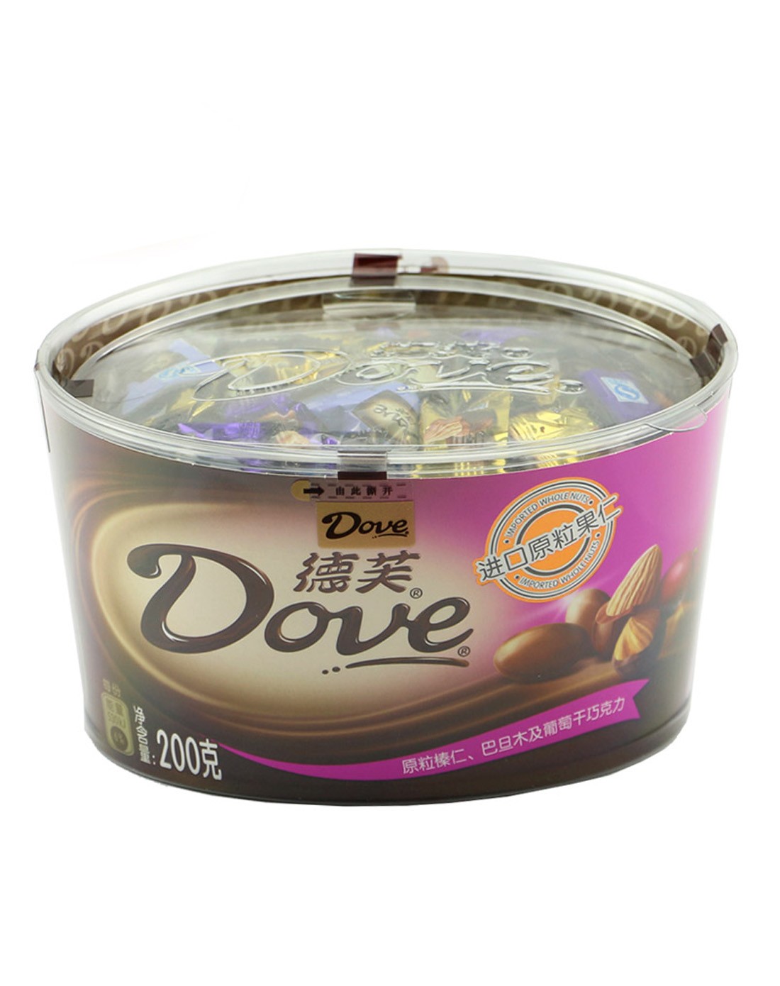 德芙原粒混合果仁巧克力碗装200g(二件起售)