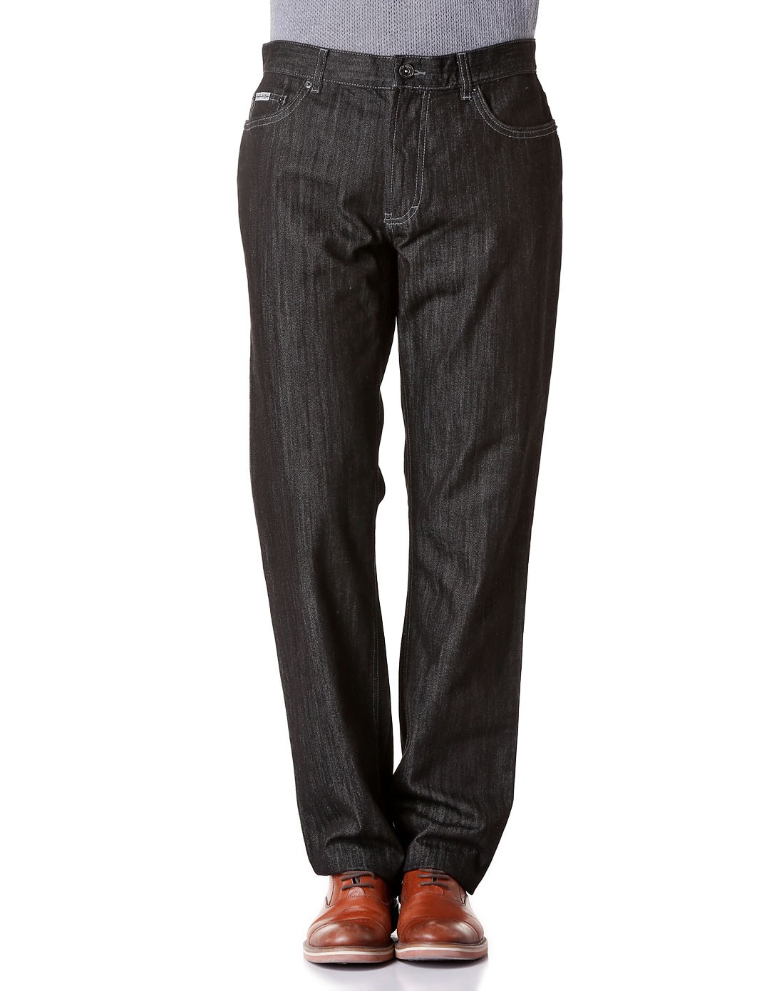 黑色潮流时尚中腰牛仔长裤