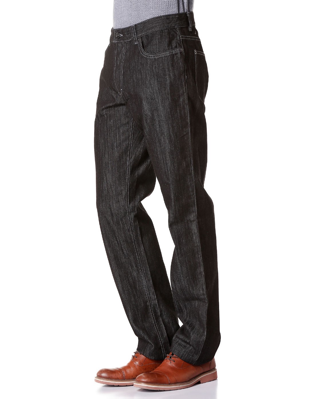 黑色潮流时尚中腰牛仔长裤