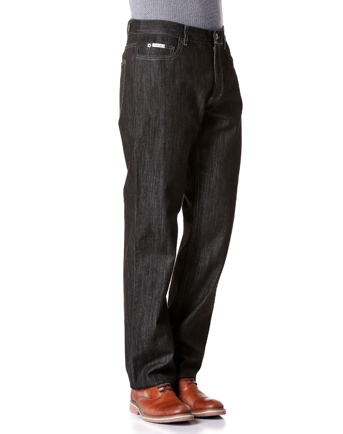 黑色潮流时尚中腰牛仔长裤