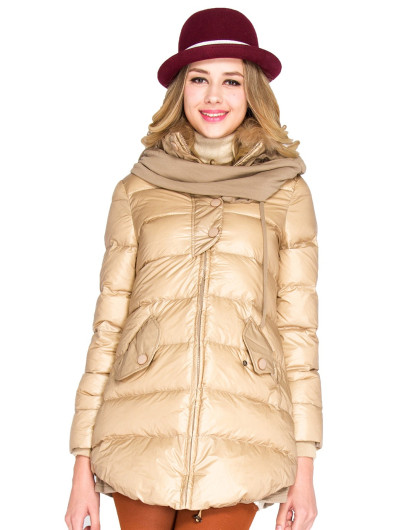 汤米诺timeroad女装专场 女款米白羽绒服