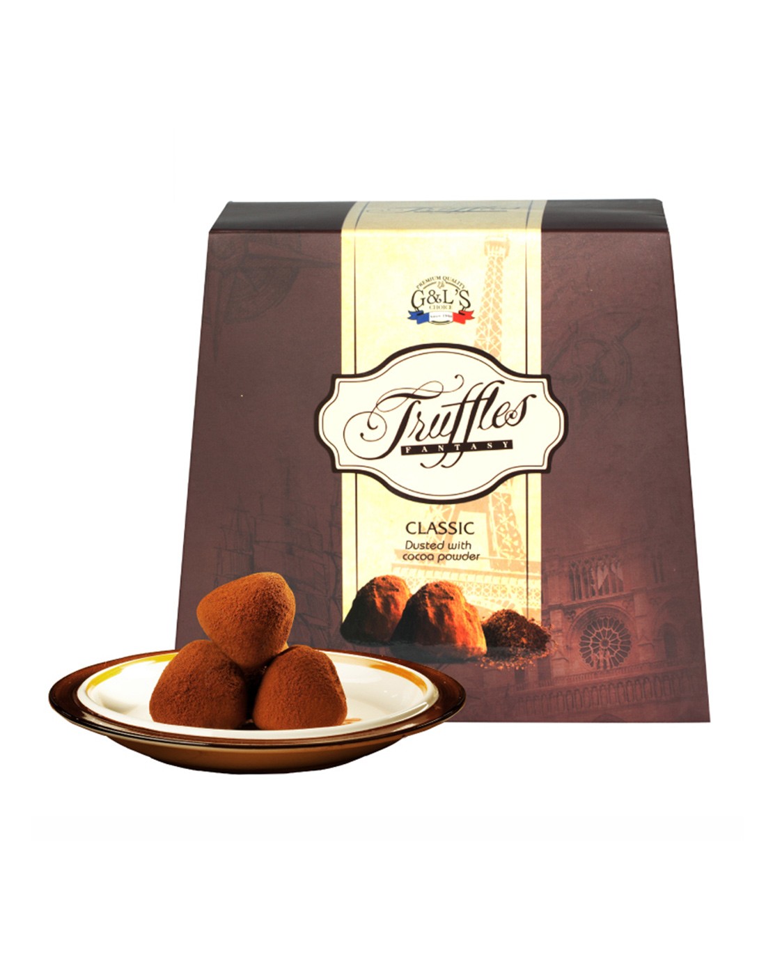 德菲丝 春节特供1000克法式原味松露形代可可脂巧克力