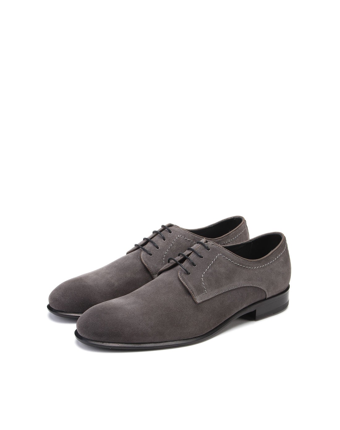 意大利时尚深灰色绒面皮鞋