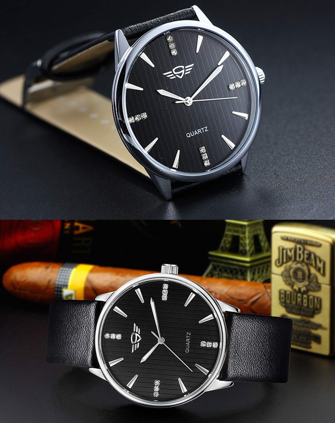 圣斯登sensden手表移动端专场简约间金水钻石英真皮石英男表8078y