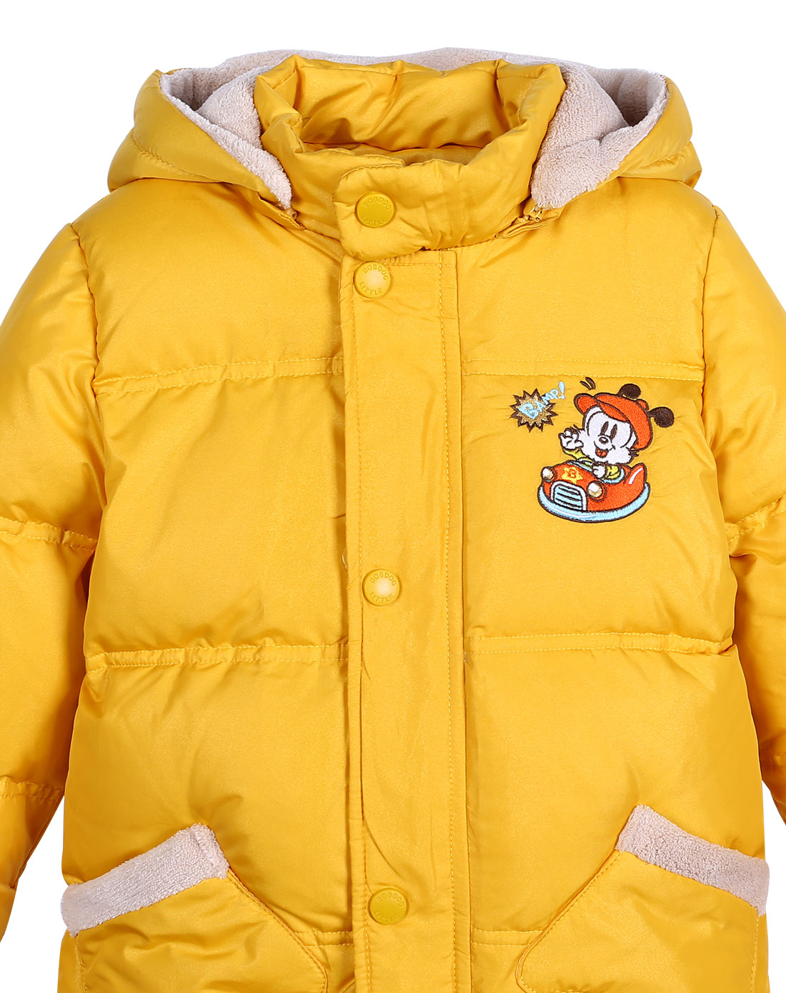 巴布豆bobdog小童服饰专场-男童亮黄色卡通保暖羽绒服
