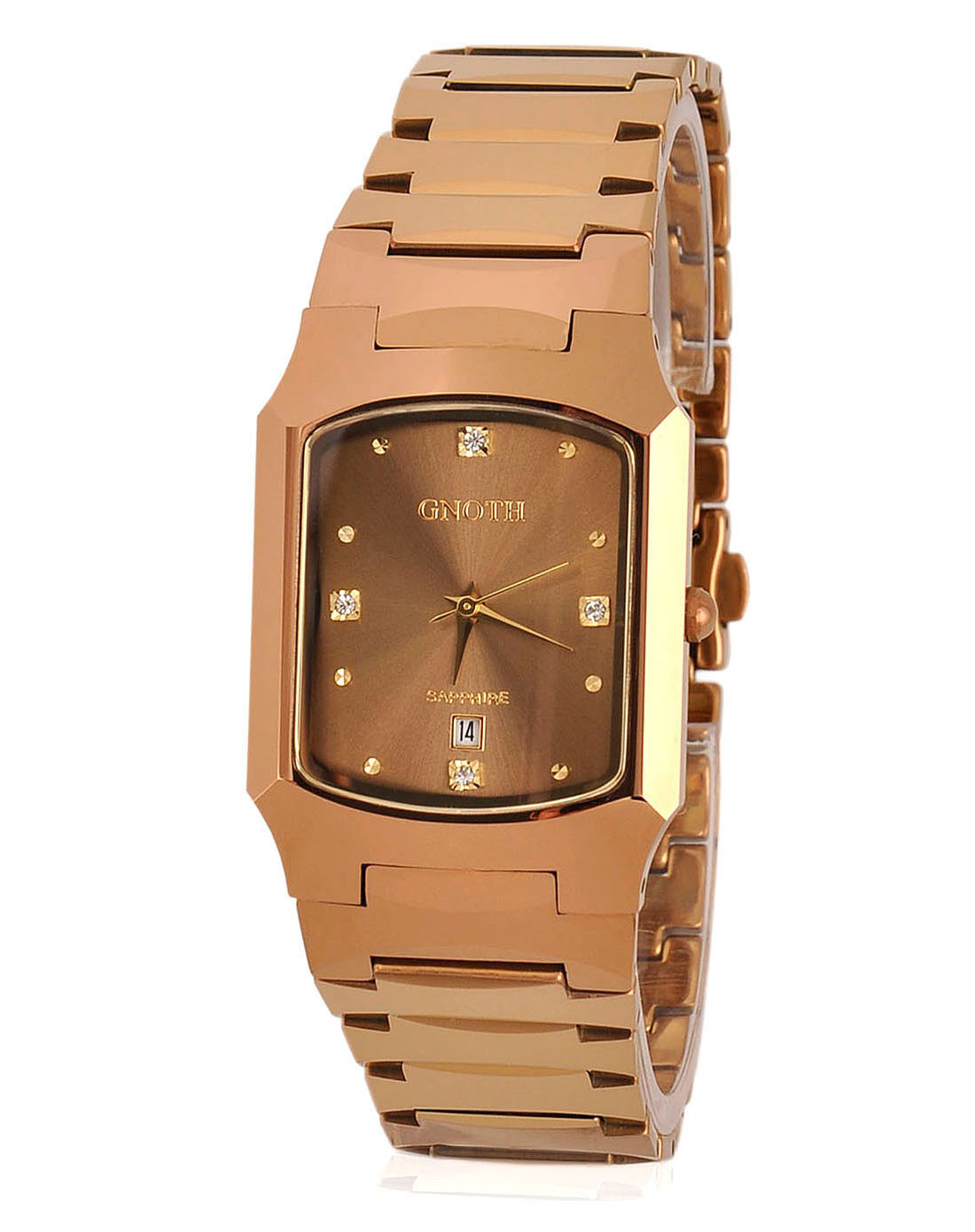 男款金色石英腕表