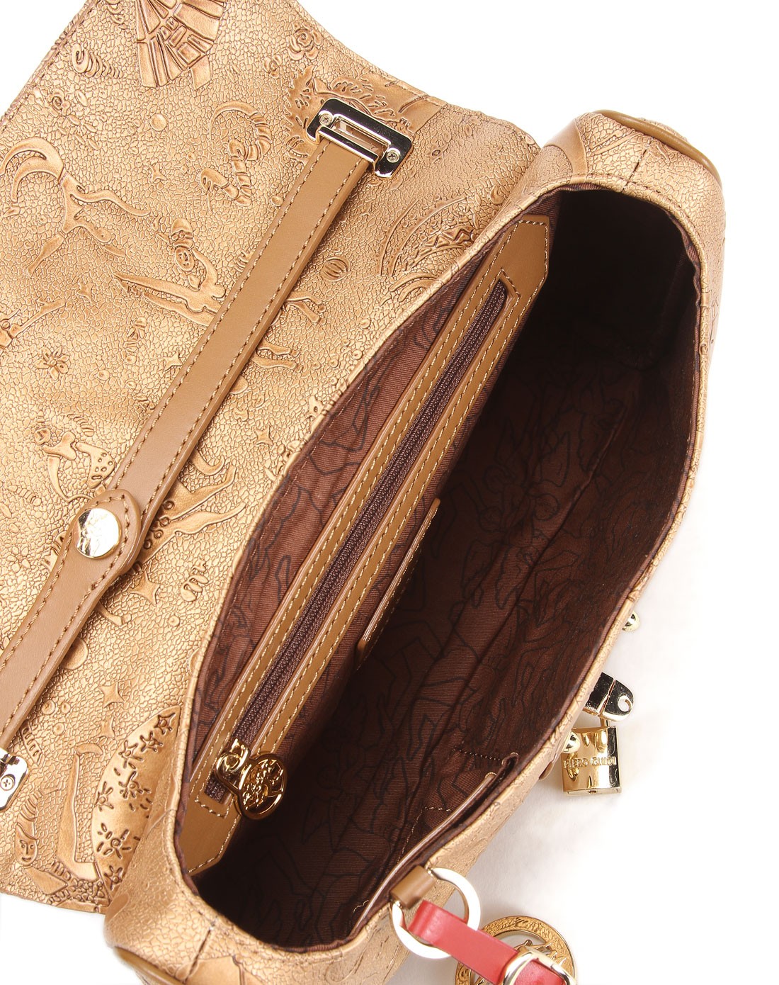 piero guidi轻奢皮具专场黄棕色立体印图时尚手拎包2117x-406887_唯品