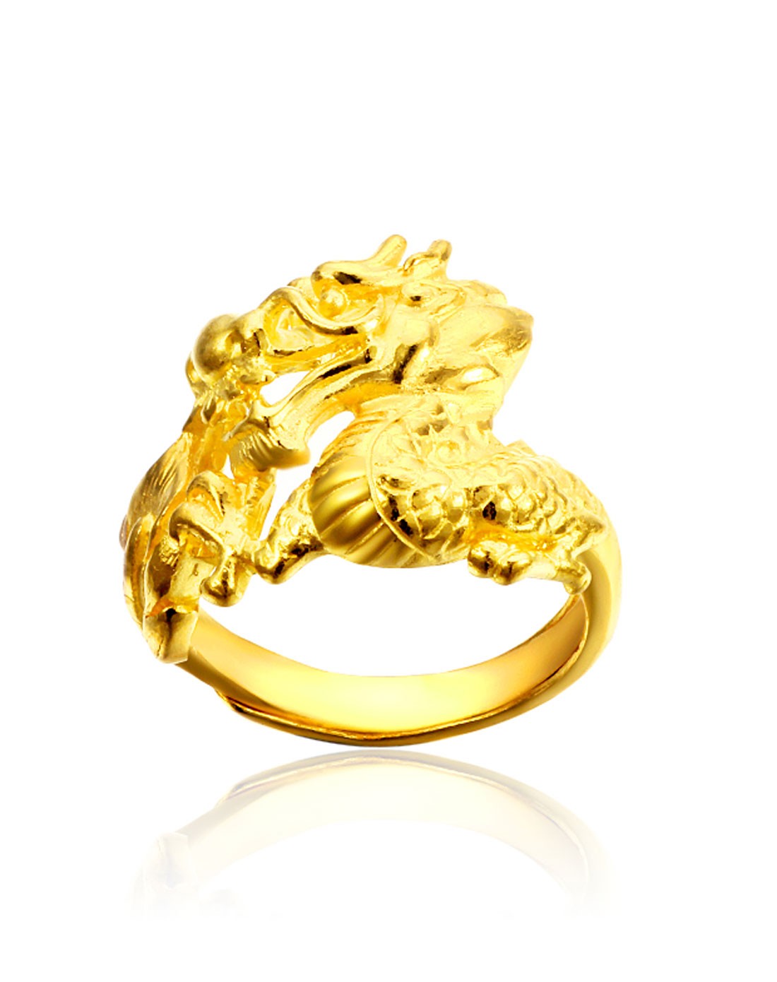 金叶珠宝 足金戒指 御龙11.46g