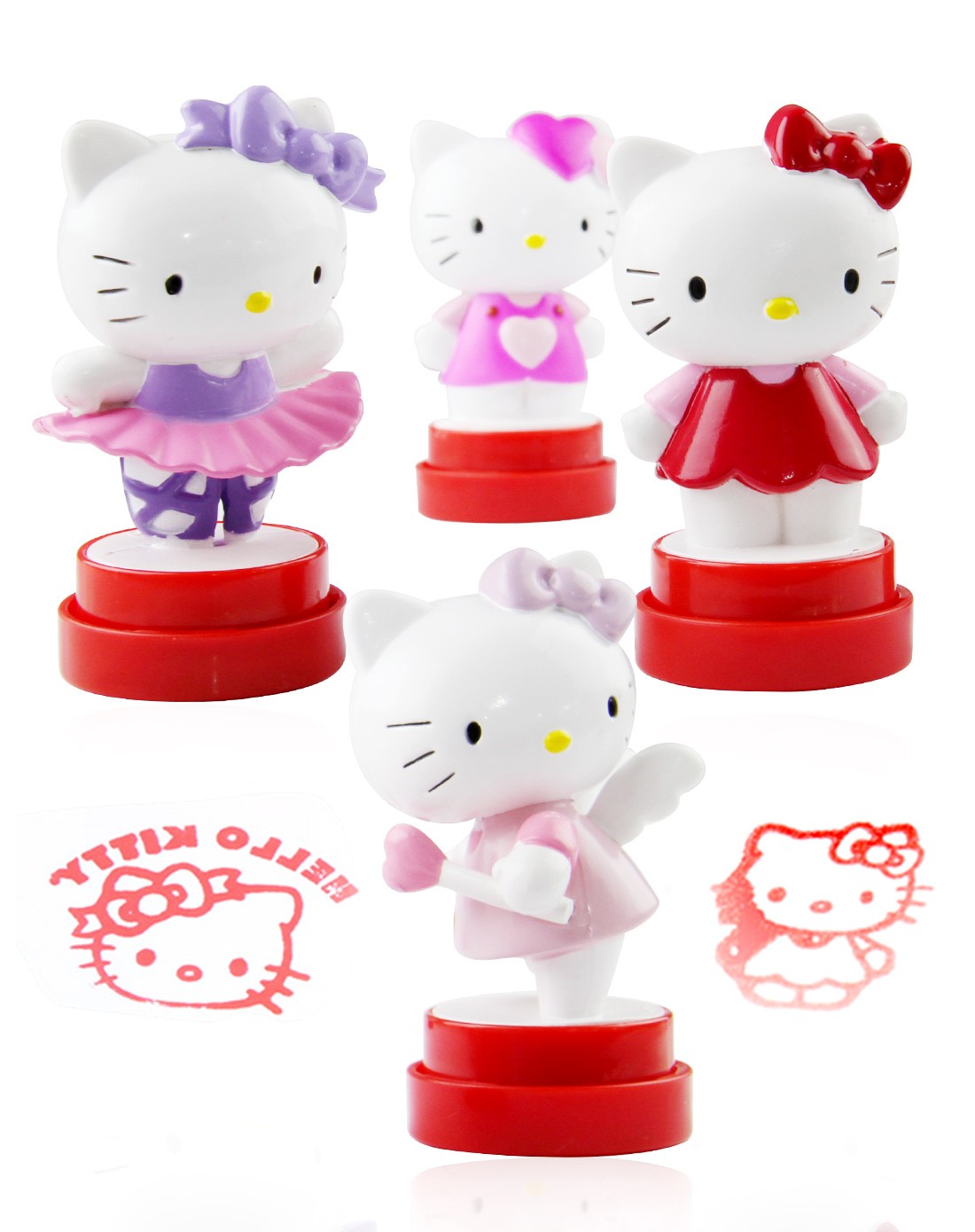 hellokitty梦幻公主玩具专场【优惠套装】凯蒂猫米妮公仔印章一套四个