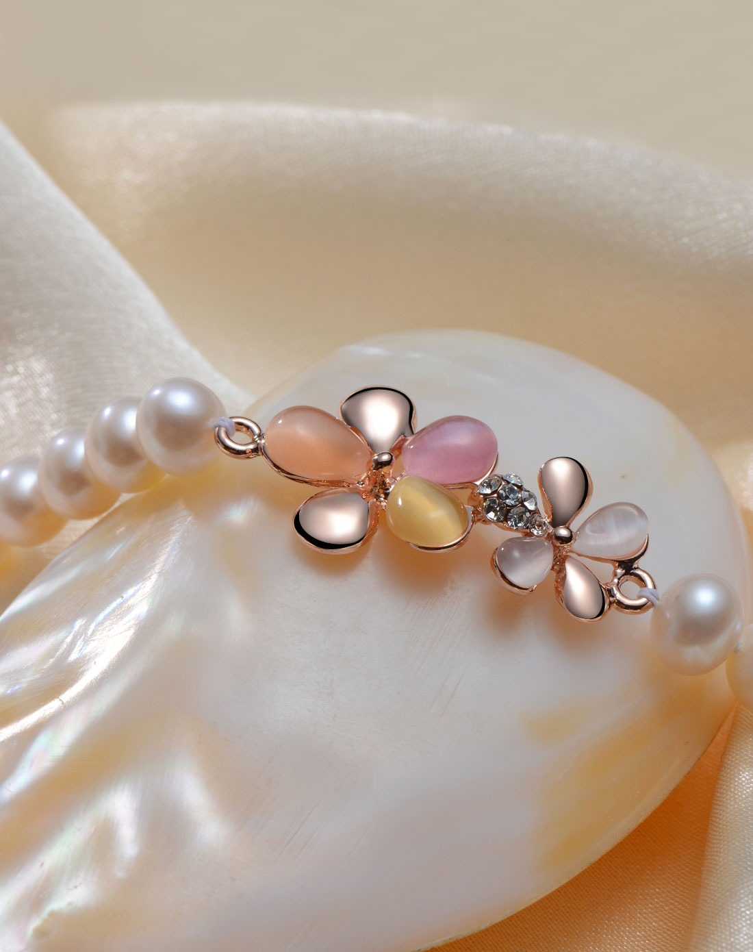 京润珍珠gnpearl饰品专场-【花仙子】天然淡水珍珠手链