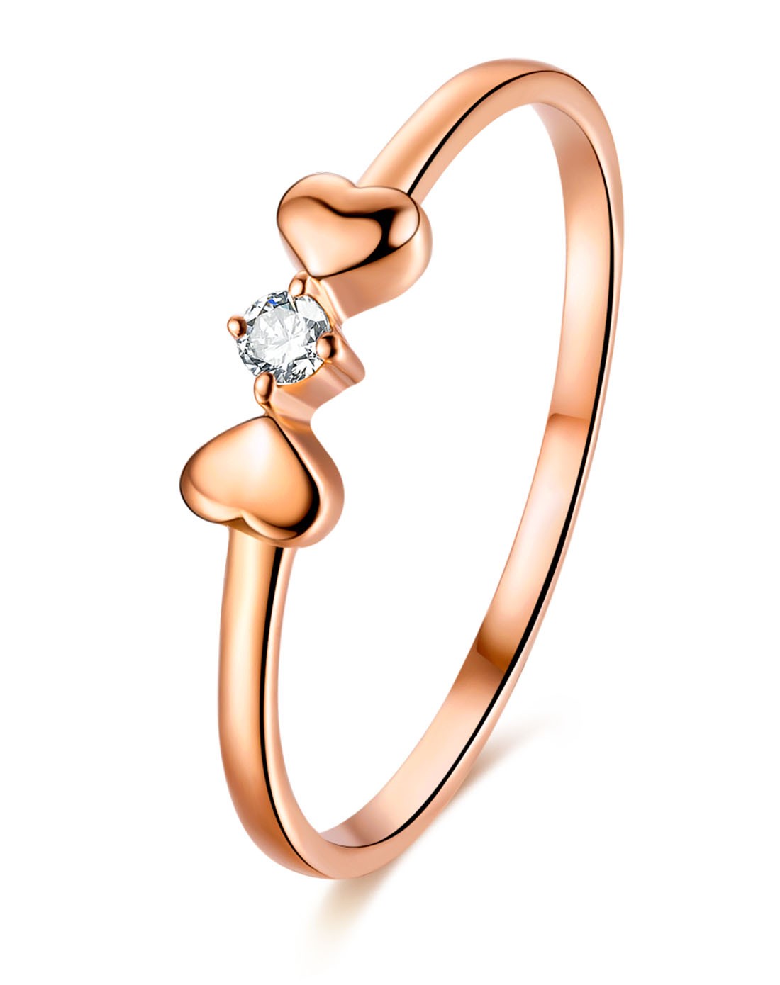 18k玫瑰金钻石女戒指