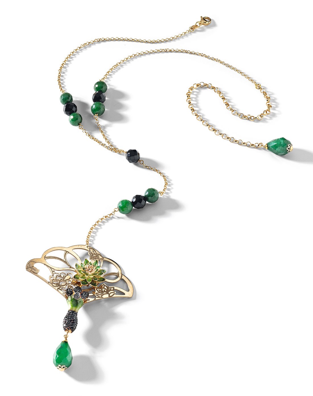 misis珠宝饰品专场-意大利艺术珠宝美赛丝misis 优雅镀金扇形水晶项链