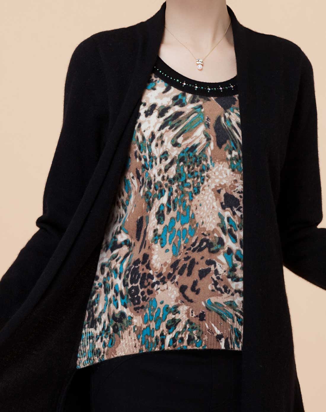 梦特娇montagut羊绒男女女款黑色百搭时尚长袖100%山羊绒衫rm11652-01