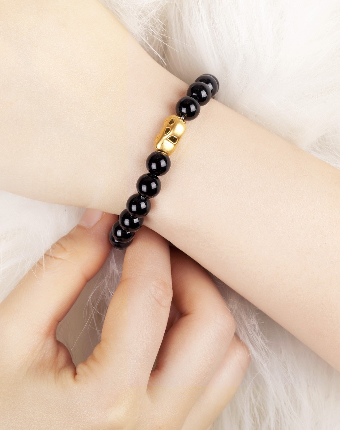 优质黑玛瑙3d小汽车转运珠手链