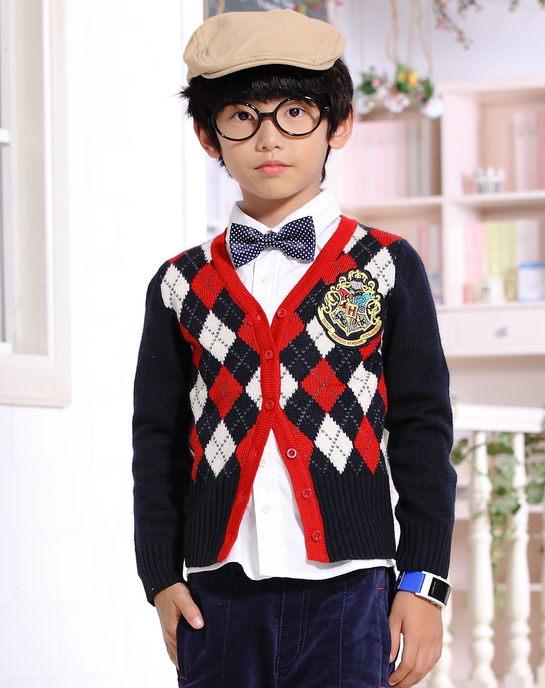 哈利波特harrypotter男女童装混合专场-[特惠]男童藏青色毛开衫