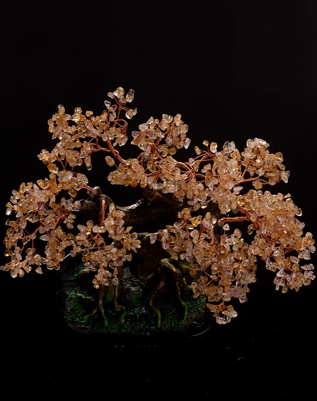 天然黄水晶招财树四方奥运