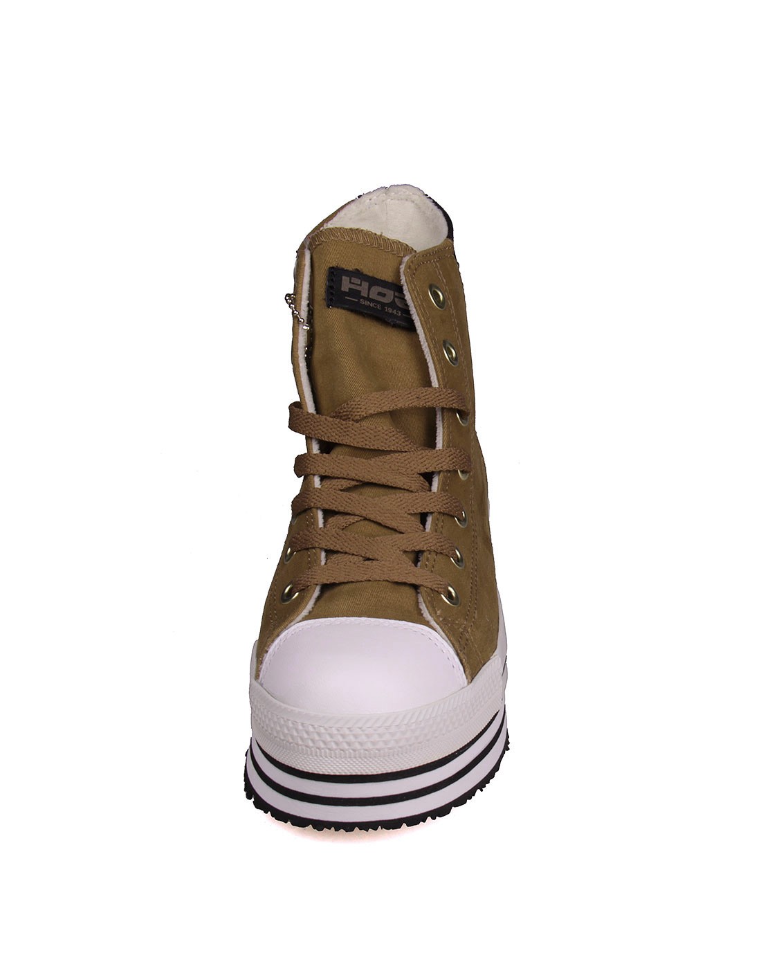 女款棕色高帮松糕鞋 个性新颖